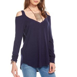 Chaser Cold Shoulder Long Sleeve Navy Thermal